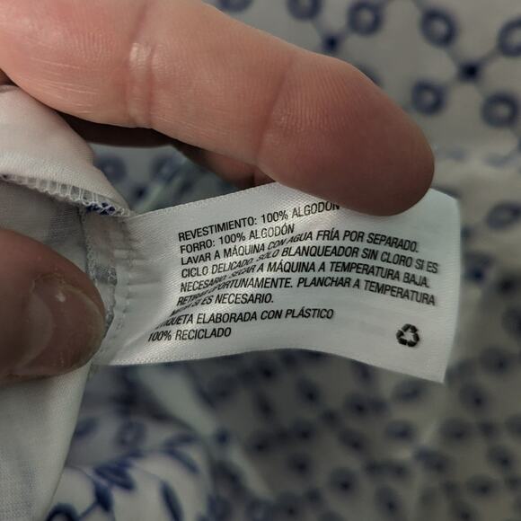 ALEXIS x Target Mini Dress Plus White Blue Dot Tulip Sleeve Eyelet Shirt 3X NWOT - Picture 7 of 12
